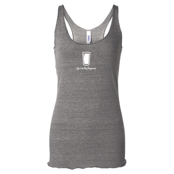 You Can Buy Happiness Beer Pint Glass - Ladies' Triblend Racerback Tank Top Thumbnail