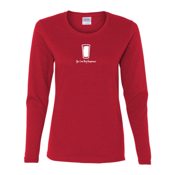 You Can Buy Happiness Beer Pint Glass - Gildan Ladies Ultra Cotton™ Long Sleeve Missy Fit T Shirt Thumbnail