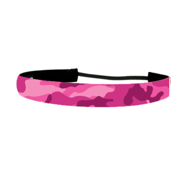 Bright Pink Camo - Non Slip Adjustable Headband Thumbnail