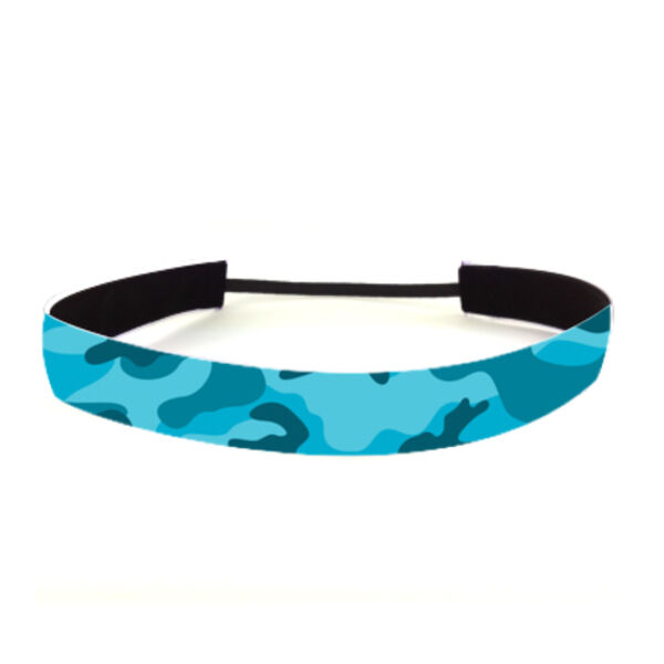Bright Cyan Camo - Non Slip Adjustable Headband Thumbnail