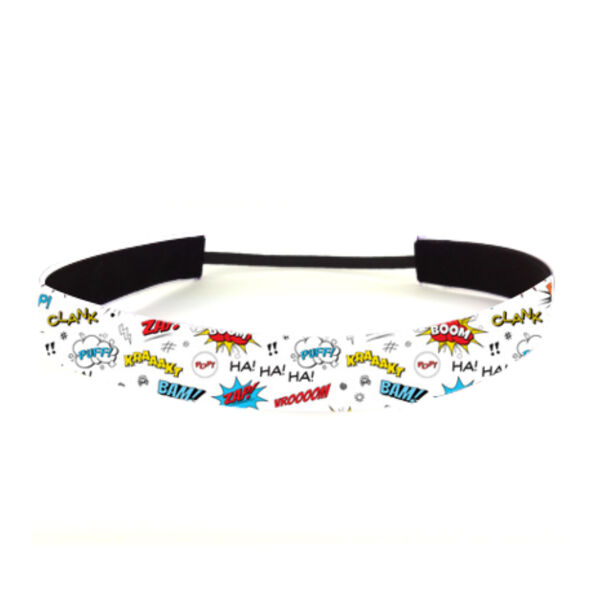 Comic Adventure White - Non Slip Adjustable Headband Thumbnail