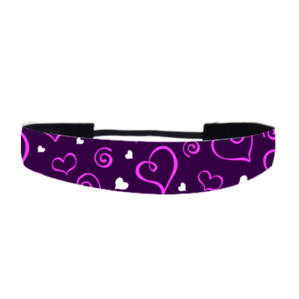 Purple Hearts - Non Slip Adjustable Headband Thumbnail