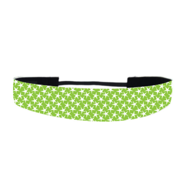 Green with White Stars - Non Slip Adjustable Headband Thumbnail