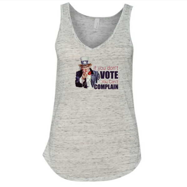 If you don't vote, you can't complain - Ladies' Flowy V-Neck Tank Thumbnail