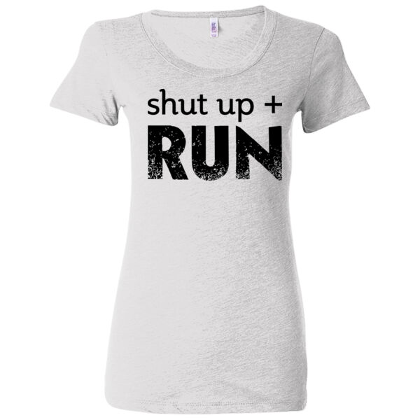 Shut Up & Run - Black - (S) Ladies' Triblend Short Sleeve T-Shirt Thumbnail