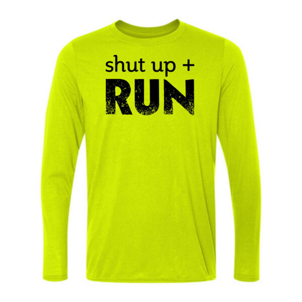 Shut Up & Run - Black - Light Long Sleeve Ultra Performance 100% Performance T Shirt Thumbnail
