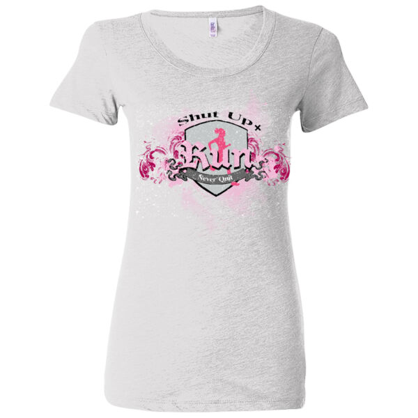 Shut Up & Run - Never Quit - (S) Ladies' Triblend Short Sleeve T-Shirt Thumbnail
