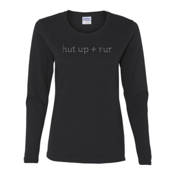 Shut Up and Run Rhinestone - Gildan Ladies Ultra Cotton™ Long Sleeve Missy Fit T Shirt Thumbnail