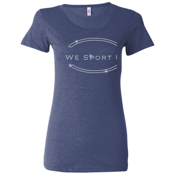 We Sport U Rhinestone Bling - Ladies' Triblend Short Sleeve T-Shirt Thumbnail