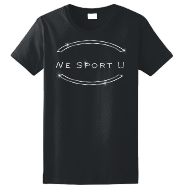 We Sport U Rhinestone Bling - Ladies Ultra Cotton™ 100% Cotton T Shirt Thumbnail