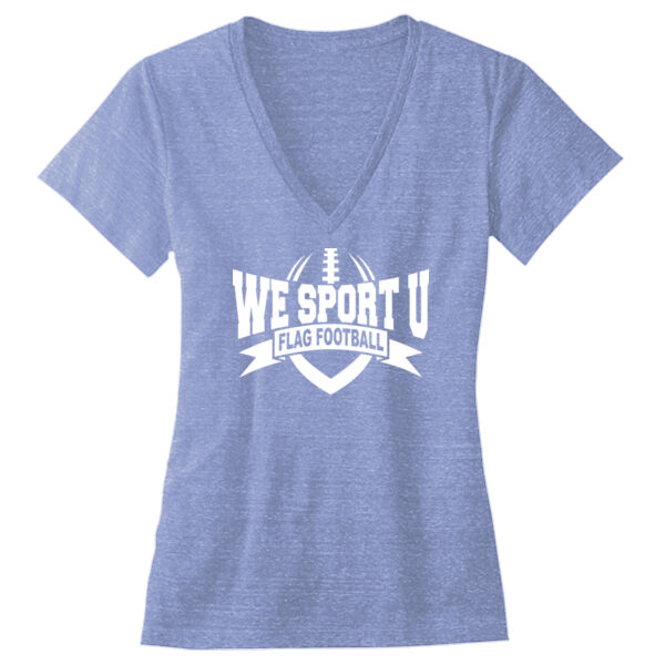 We Sport U Flag Football - Ladies' Triblend Deep V-Neck T-Shirt Thumbnail