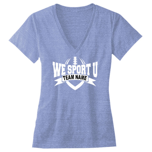 Custom We Sport U - Ladies' Triblend Deep V-Neck T-Shirt Thumbnail