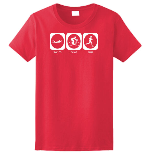 Triathlon Icons (F)  - Ladies Ultra Cotton™ 100% Cotton T Shirt Thumbnail