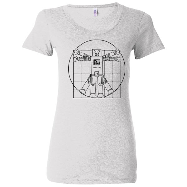 Vitruvian da Vinci Robot - (S) Ladies' Triblend Short Sleeve T-Shirt Thumbnail