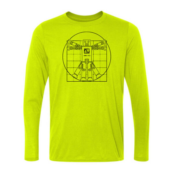 Vitruvian da Vinci Robot - Light Long Sleeve Ultra Performance 100% Performance T Shirt Thumbnail