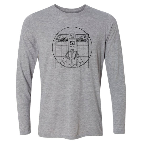 Vitruvian da Vinci Robot - Light Youth Long Sleeve Ultra Performance 100% Performance T Shirt Thumbnail