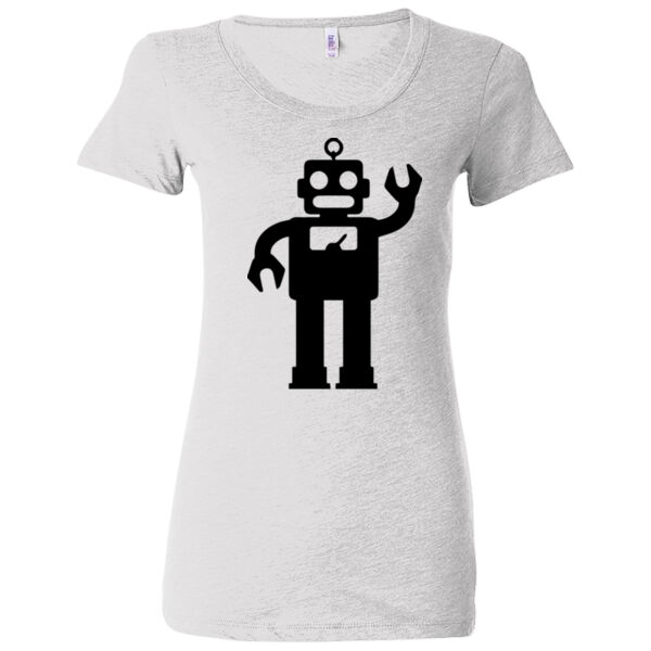 Waving Robot - (S) Ladies' Triblend Short Sleeve T-Shirt Thumbnail