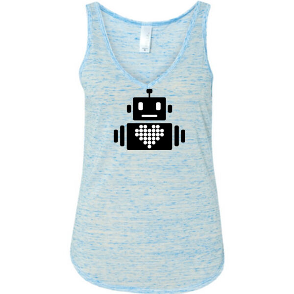 Robot Heart - Ladies' Flowy V-Neck Tank Thumbnail