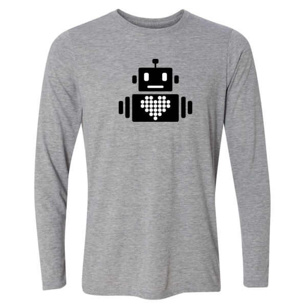 Robot Heart - Light Youth Long Sleeve Ultra Performance 100% Performance T Shirt Thumbnail