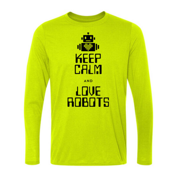 Keep Calm and Love Robots - Light Long Sleeve Ultra Performance 100% Performance T Shirt Thumbnail