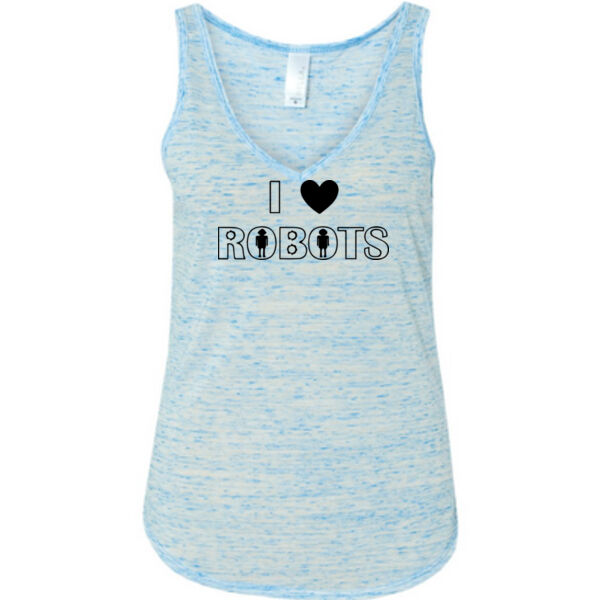 I Heart Robots - Ladies' Flowy V-Neck Tank Thumbnail