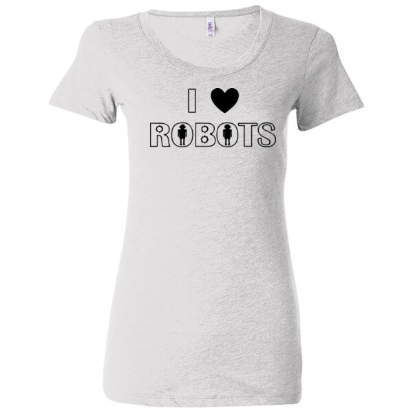 I Heart Robots - (S) Ladies' Triblend Short Sleeve T-Shirt Thumbnail