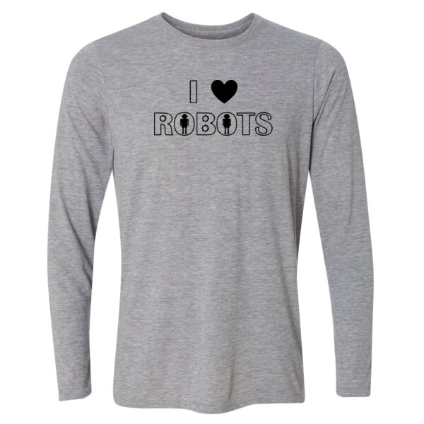 I Heart Robots - Light Youth Long Sleeve Ultra Performance 100% Performance T Shirt Thumbnail