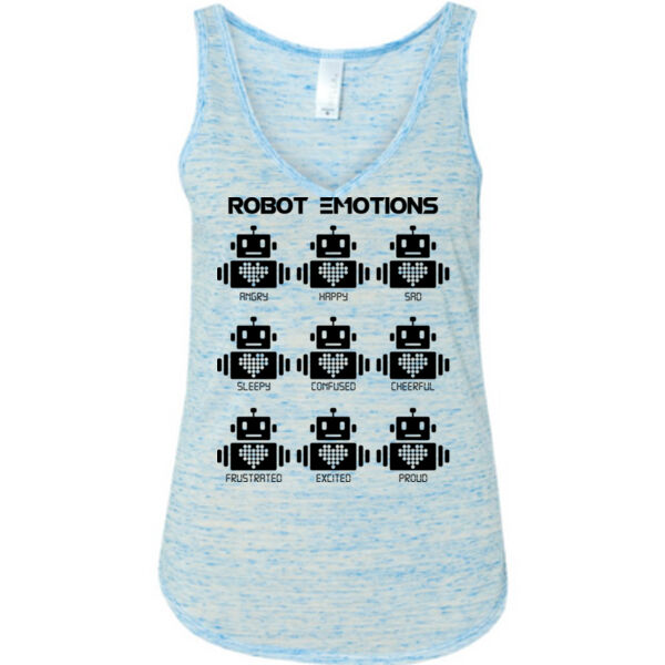 Robot Emotions - Ladies' Flowy V-Neck Tank Thumbnail