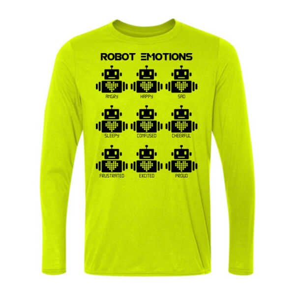 Robot Emotions - Light Long Sleeve Ultra Performance 100% Performance T Shirt Thumbnail