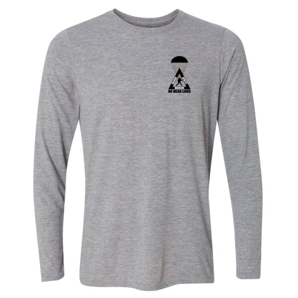 Soldier Athlete Warrior Airborne - No Weak Links (Black) - Light Youth Long Sleeve Ultra Performance 100% Performance T Shirt Thumbnail