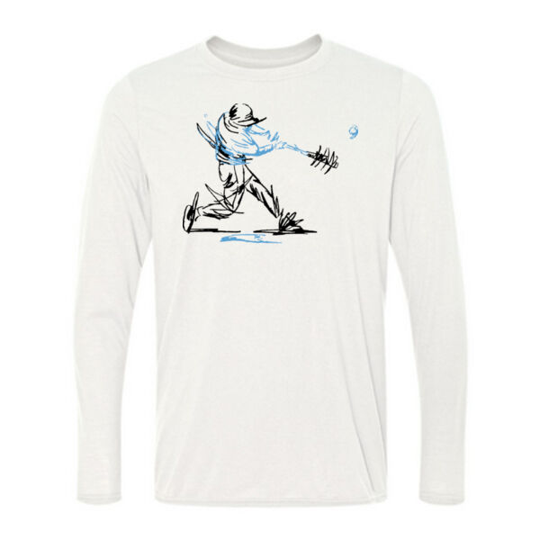 Baseball Player (Carolina Blue) - Light Long Sleeve Ultra Performance 100% Performance T Shirt Thumbnail