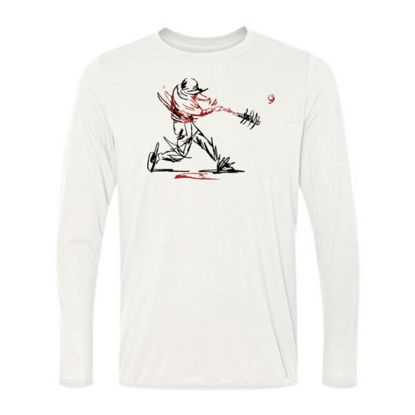 Baseball Player (Red) - Light Long Sleeve Ultra Performance 100% Performance T Shirt Thumbnail