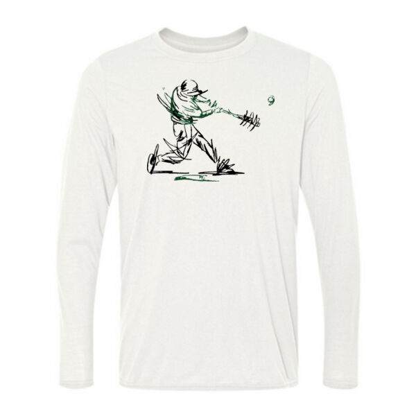 Baseball Player (Green) - Light Long Sleeve Ultra Performance 100% Performance T Shirt Thumbnail