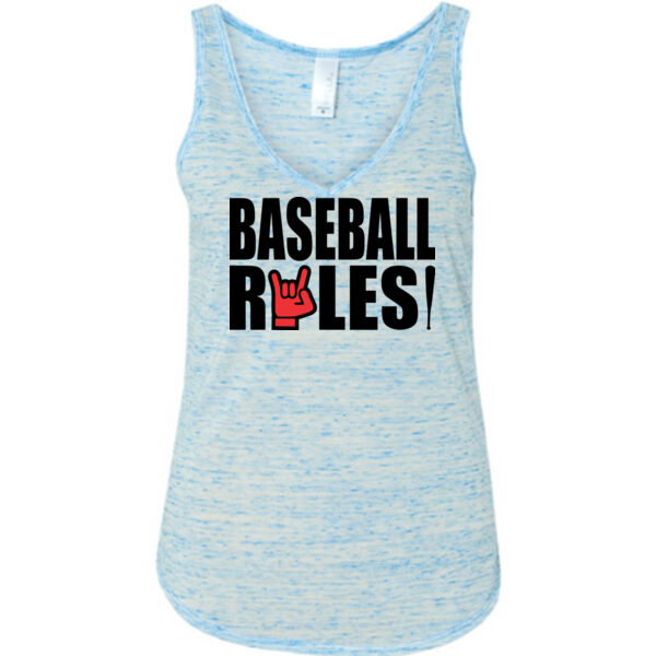 Baseball Rules - Ladies' Flowy V-Neck Tank Thumbnail