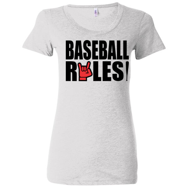 Baseball Rules - (S) Ladies' Triblend Short Sleeve T-Shirt Thumbnail
