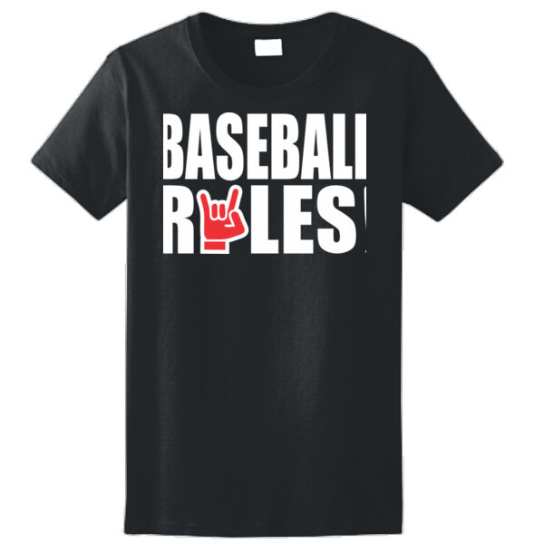 Baseball Rules - Ladies Ultra Cotton™ 100% Cotton T Shirt Thumbnail