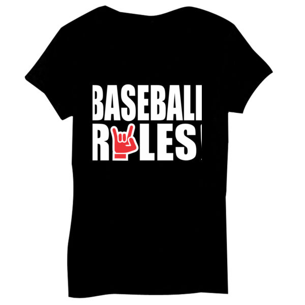 Baseball Rules - Bella Short-Sleeve V-Neck T-Shirt Thumbnail