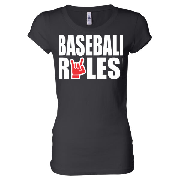 Baseball Rules - Ladies' Sheer Jersey T-Shirt Thumbnail