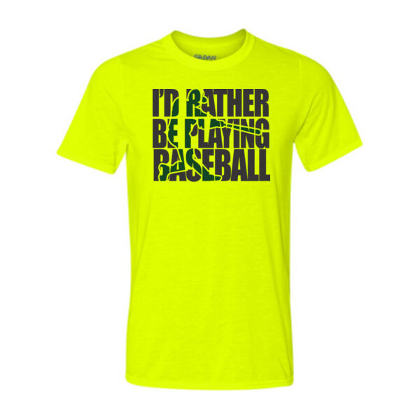 I'd Rather Be Playing Baseball (Green) - Light Youth/Adult Ultra Performance 100% Performance T Shirt Thumbnail