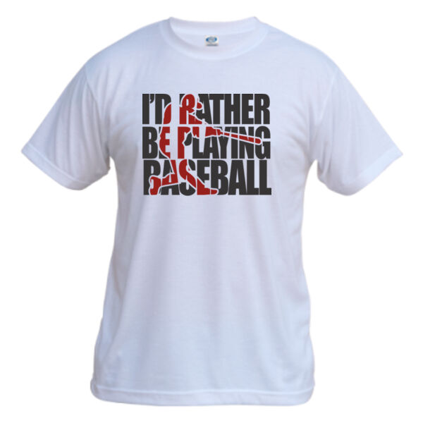 I'd Rather Be Playing Baseball (Red) - Vapor Basic Performance Tee Thumbnail