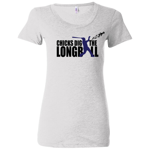 Chicks Dig the Long Ball Baseball - (S) Ladies' Triblend Short Sleeve T-Shirt Thumbnail
