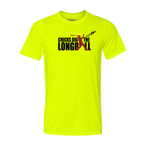 Chicks Dig the Long Ball Baseball (Red) - Light Youth/Adult Ultra Performance 100% Performance T Shirt Thumbnail