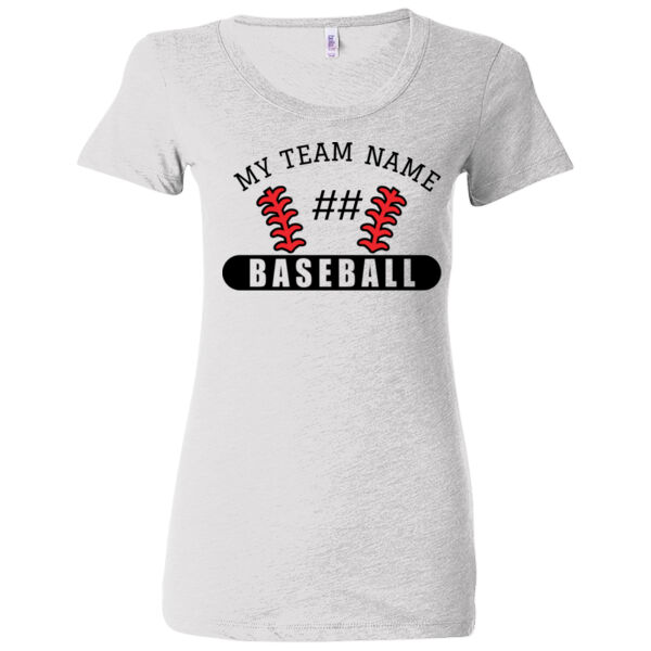 Baseball Laces Tee Custom Personalized - (S) Ladies' Triblend Short Sleeve T-Shirt Thumbnail
