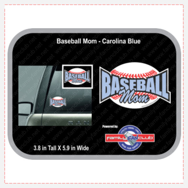Baseball Mom - Carolina Blue Decal Thumbnail