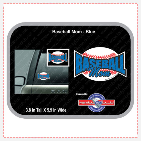 Baseball Mom - Blue Decal  Thumbnail