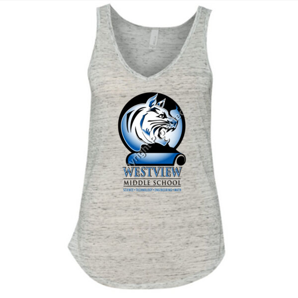Westview Middle School Color Logo - Ladies' Flowy V-Neck Tank Thumbnail