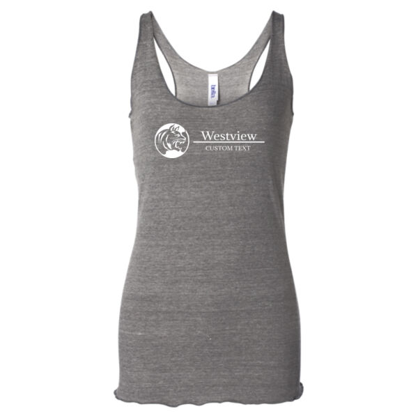 Westview Middle School White Logo with Custom Text - Ladies' Triblend Racerback Tank Top Thumbnail
