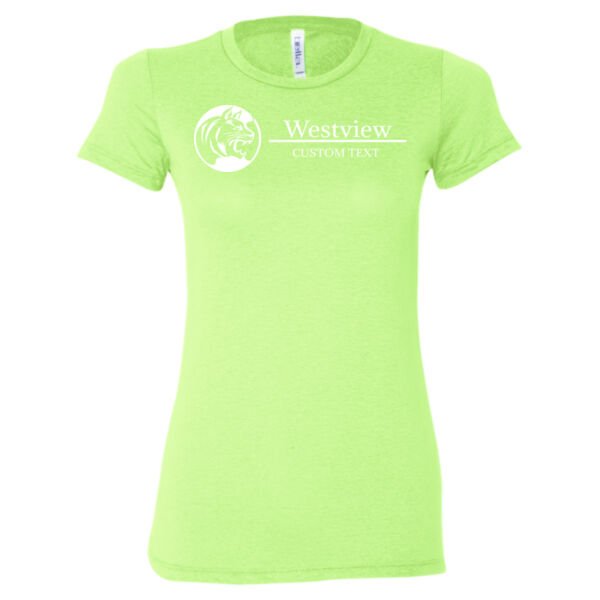 Westview Middle School White Logo with Custom Text - Ladies' Cotton/Polyester T-Shirt Thumbnail