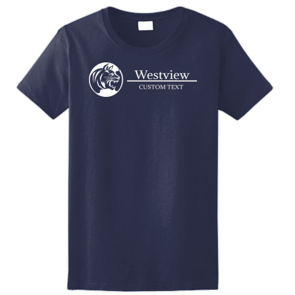 Westview Middle School White Logo with Custom Text - Ladies Ultra Cotton™ 100% Cotton T Shirt Thumbnail