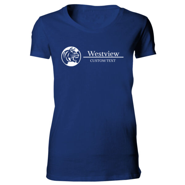 Westview Middle School White Logo with Custom Text - Bella Favorite T-Shirt Thumbnail